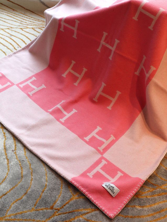 Hermes original cashmere avalon blanket HB071 pink