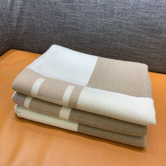 Hermes original wool avalon blanket HB069 white&beige