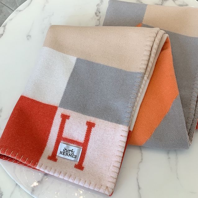 Hermes original cashmere blanket HB0068 orange