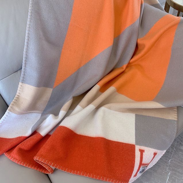 Hermes original cashmere blanket HB0068 orange