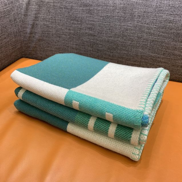 Hermes original wool avalon blanket HB069 green