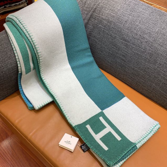 Hermes original wool avalon blanket HB069 green