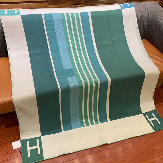 Hermes original wool avalon blanket HB069 green