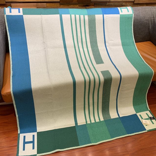 Hermes original wool avalon blanket HB069 green