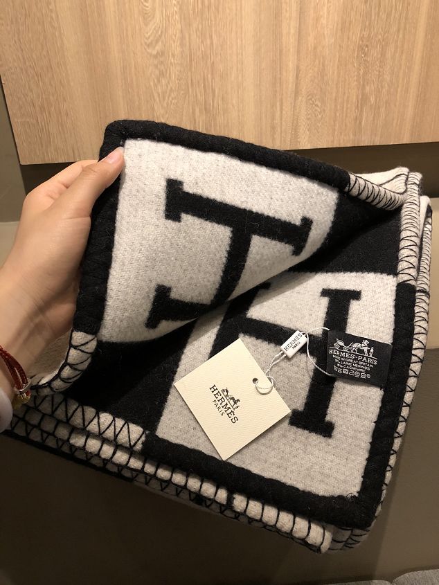 Hermes original wool avalon blanket HB070 black