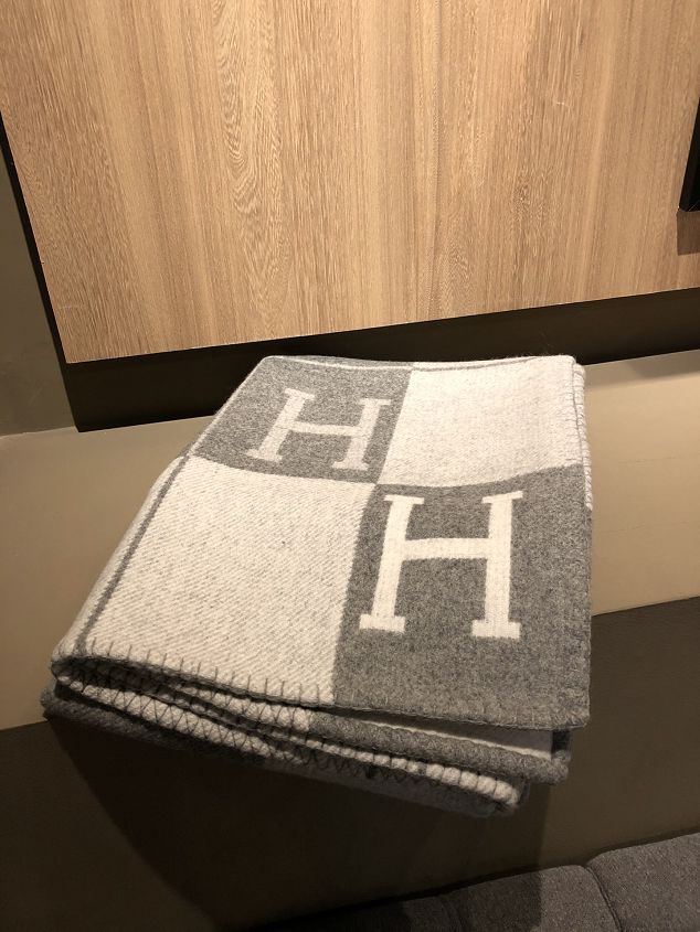 Hermes original wool avalon blanket HB070 grey