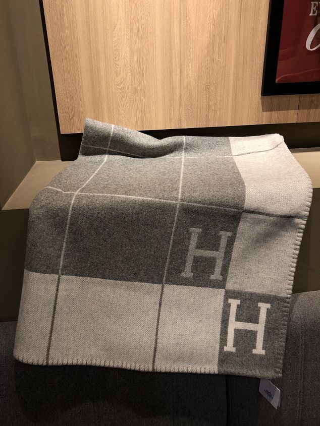 Hermes original wool avalon blanket HB070 grey