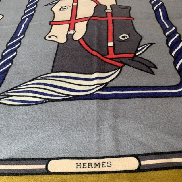 Hermes original wool&cashmere blanket HB0066 grey