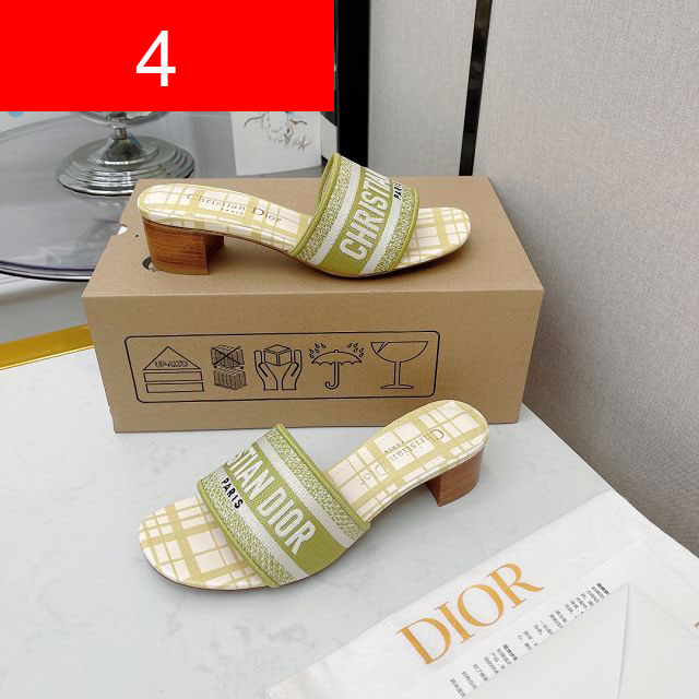 Dior original cotton heeled slide DS0018