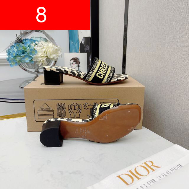 Dior original cotton heeled slide DS0018