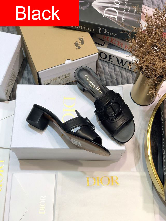 Dior orignal calfskin heeled slide DS0058