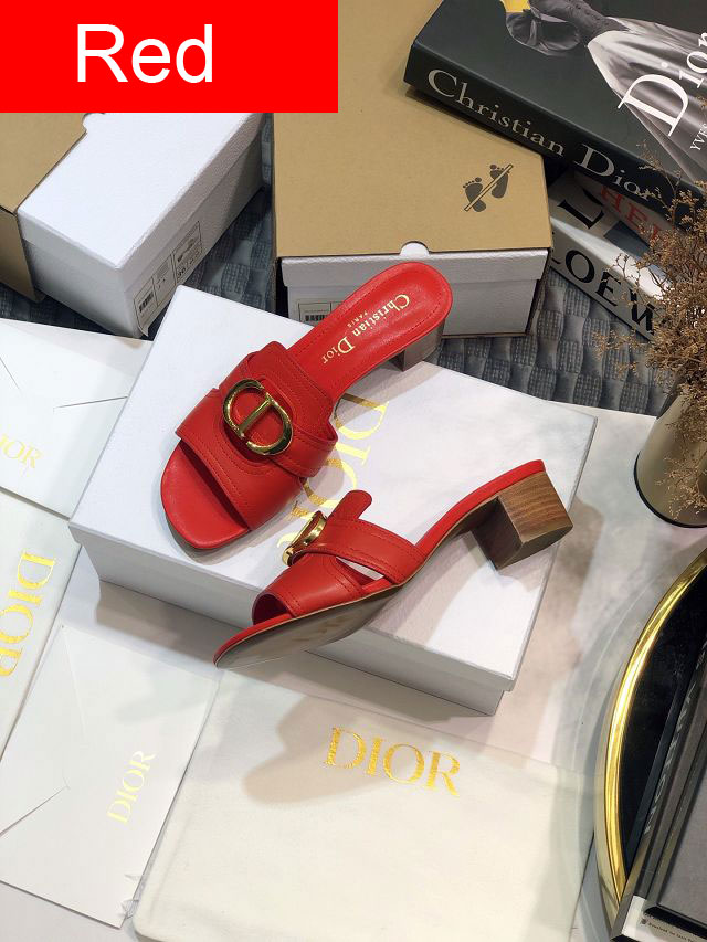 Dior orignal calfskin heeled slide DS0058