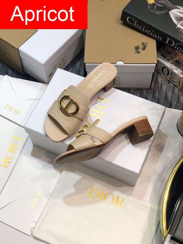 Dior orignal calfskin heeled slide DS0058