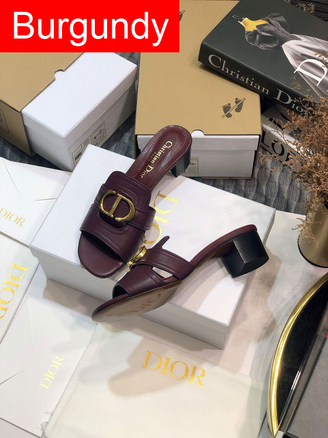 Dior orignal calfskin heeled slide DS0058