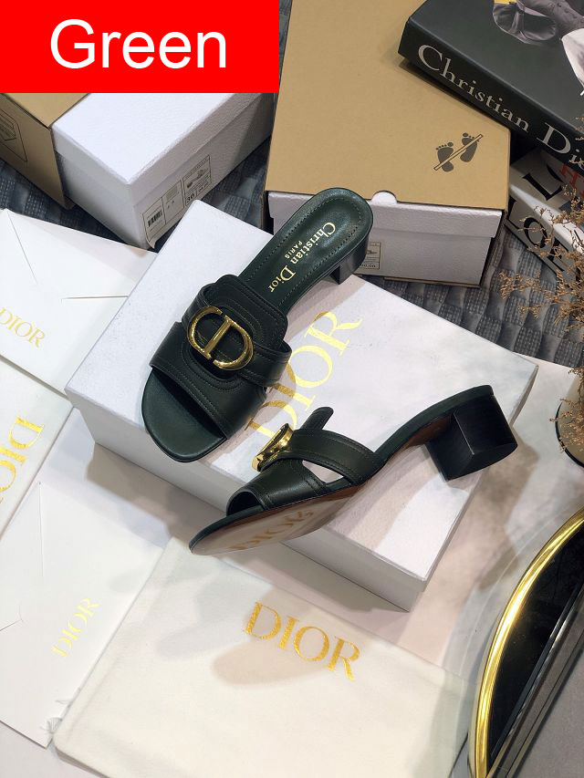 Dior orignal calfskin heeled slide DS0058