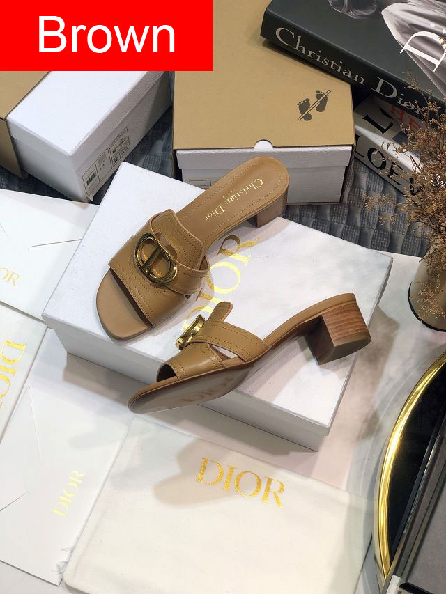 Dior orignal calfskin heeled slide DS0058