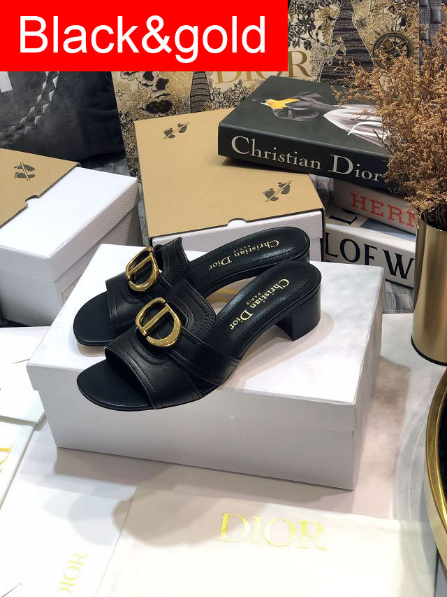 Dior orignal calfskin heeled slide DS0058