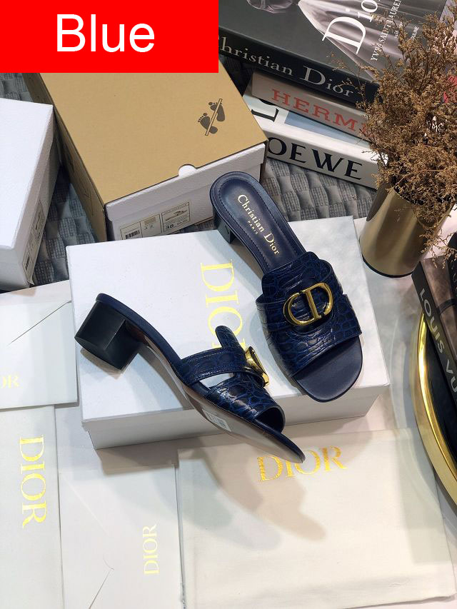 Dior orignal calfskin heeled slide DS0061