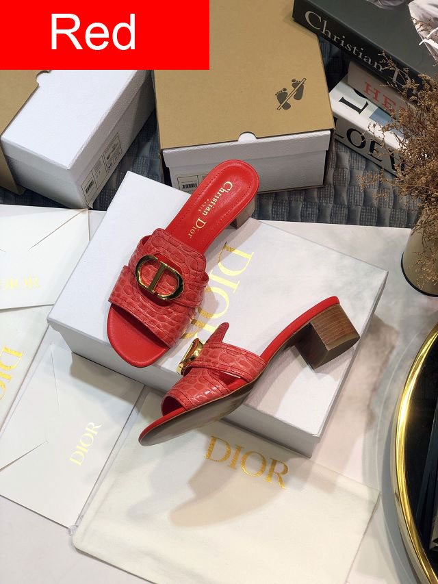 Dior orignal calfskin heeled slide DS0061