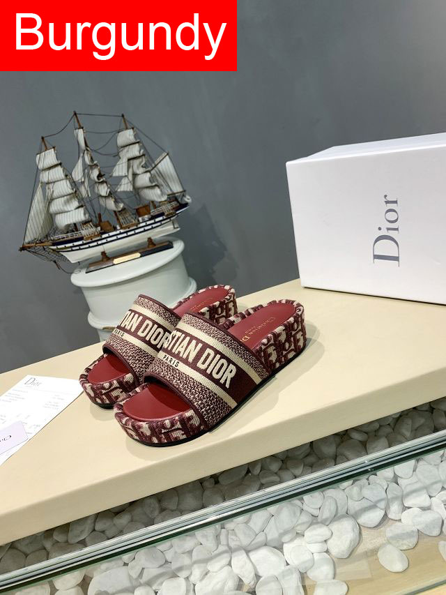 Dior orignal cotton heeled slide DS0037