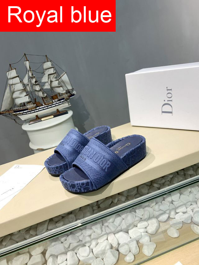 Dior orignal cotton heeled slide DS0037