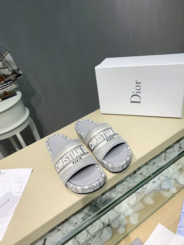 Dior orignal cotton heeled slide DS0037