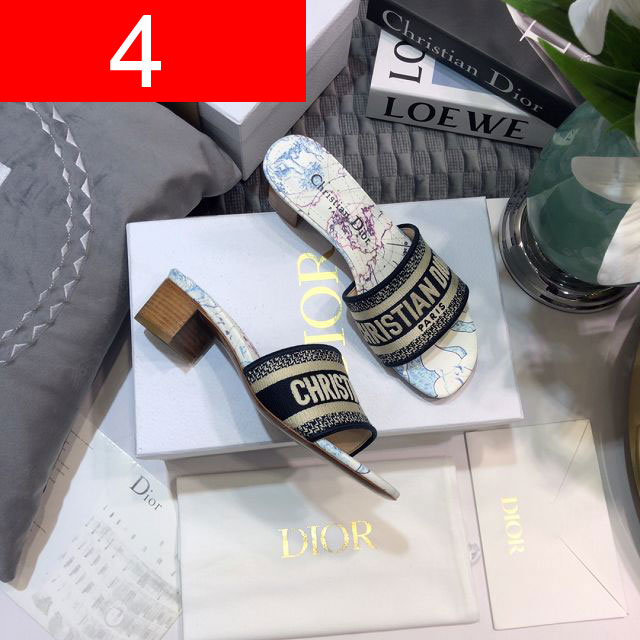 Dior orignal cotton heeled slide DS0049