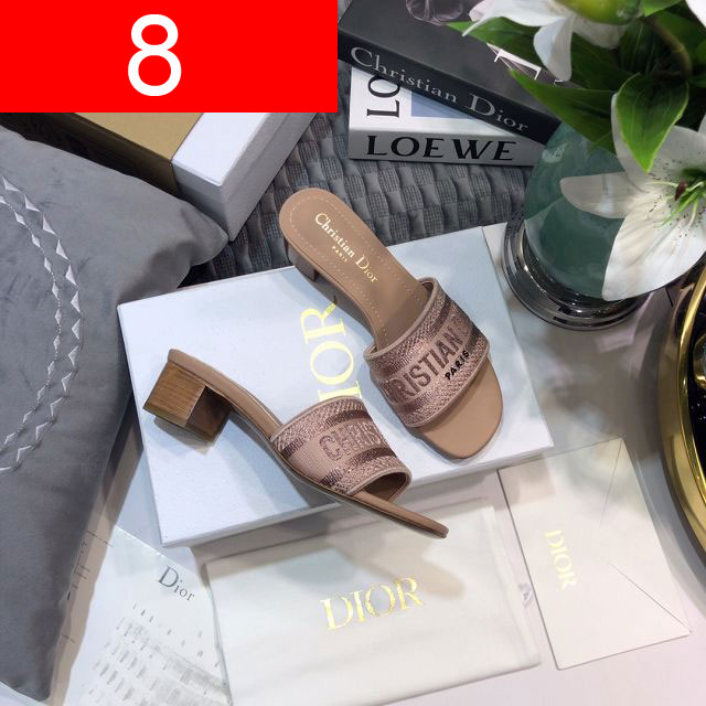 Dior orignal cotton heeled slide DS0049