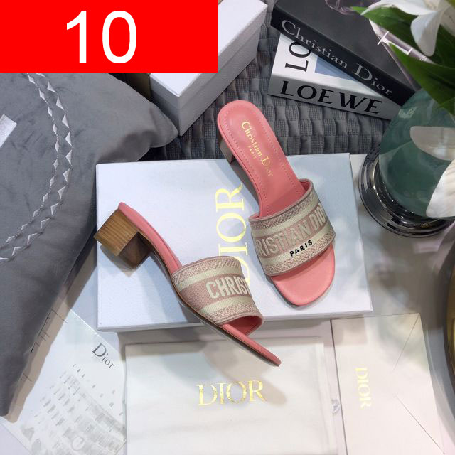 Dior orignal cotton heeled slide DS0049