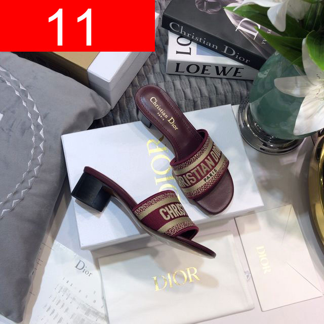 Dior orignal cotton heeled slide DS0049