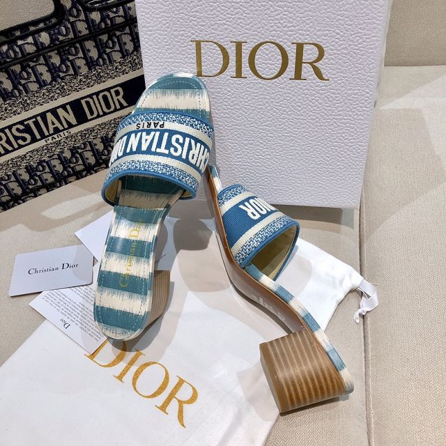 Dior orignal cotton heeled slide DS0069