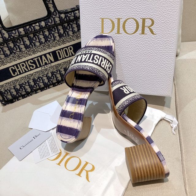 Dior orignal cotton heeled slide DS0069