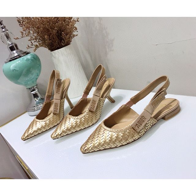 Dior orignal cotton pump DS0051 gold