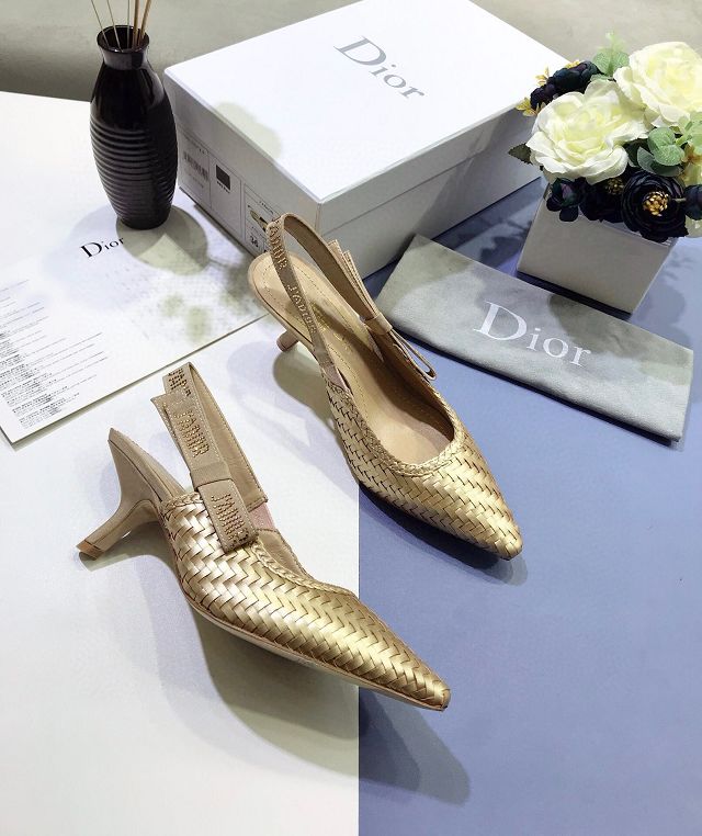 Dior orignal cotton pump DS0051 gold