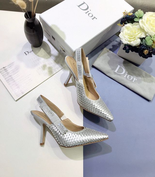 Dior orignal cotton pump DS0051 silver