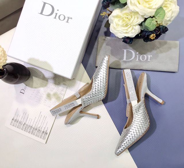 Dior orignal cotton pump DS0051 silver