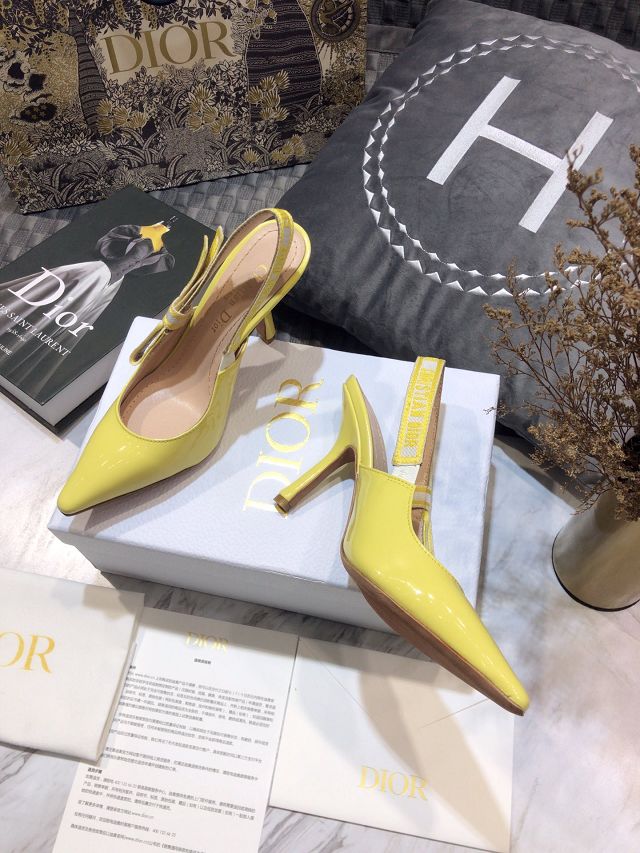 Dior orignal patent calfskin pump DS0067 yellow