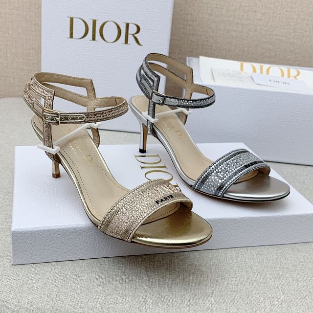 Dior original cotton 65mm heel sandal DS0098