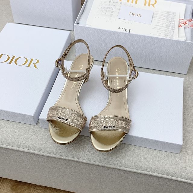 Dior original cotton 65mm heel sandal DS0098