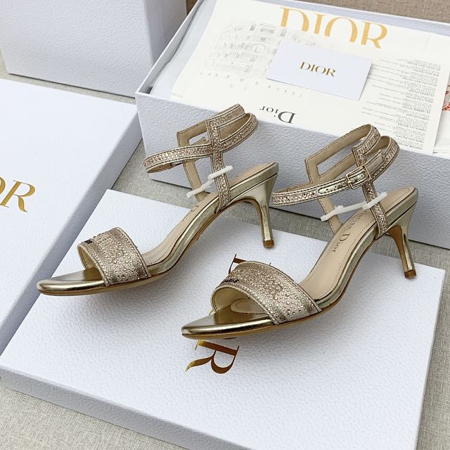 Dior original cotton 65mm heel sandal DS0098