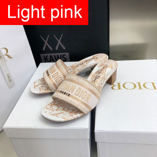 Dior orignal cotton heeled slide DS0132