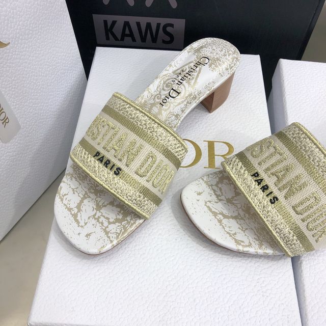 Dior orignal cotton heeled slide DS0132