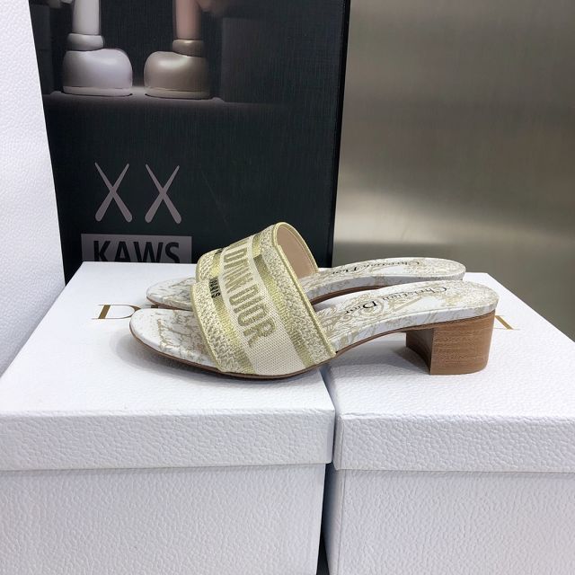 Dior orignal cotton heeled slide DS0132