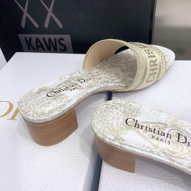 Dior orignal cotton heeled slide DS0132