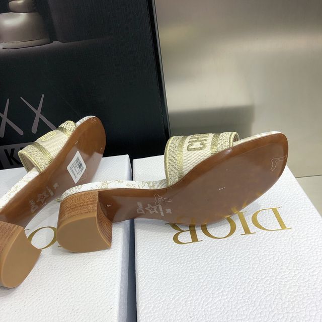 Dior orignal cotton heeled slide DS0132