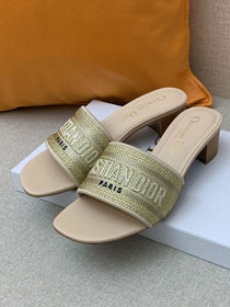 Dior orignal cotton heeled slide DS0133