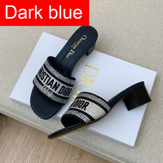 Dior orignal cotton heeled slide DS0133