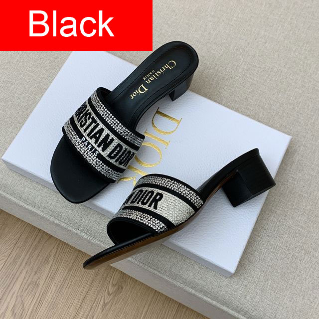 Dior orignal cotton heeled slide DS0133