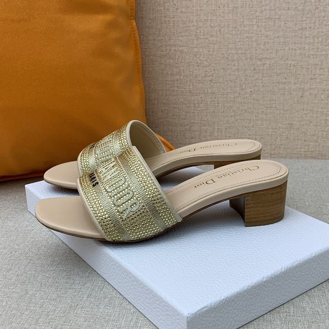 Dior orignal cotton heeled slide DS0133