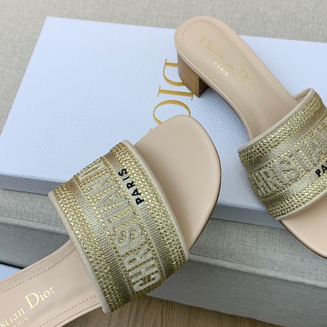 Dior orignal cotton heeled slide DS0133